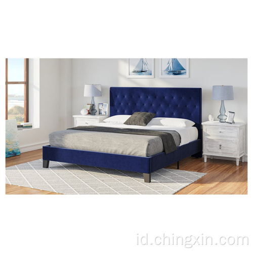 Tempat Tidur Grosir Gaya Modern KD Berlapis Tempat Tidur Lembut Furnitur Kamar Tidur